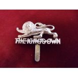 The King's Own Royal (Lancaster) Regiment WWII Officers Cap Badge, (Silver-gilt brass), slider.