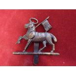 Queen's Royal (West Surrey) Regiment WWI Officers Cap Badge (Blackened-brass) Slider.