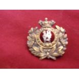 The 18th (Queen Mary's Own) Royal Hussars Victorian Cap Badge (Bi-metal), two lugs. Issued 1898-