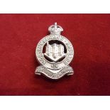 The Northumberland (Yeomanry) Hussars Other Ranks Cap Badge (White-metal), repaired with slider