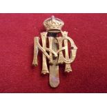 Royal North Devonshire Yeomanry (Hussars) WWI Cap Badge (Brass), slider, first type. K&K: 1456