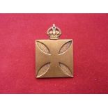 Royal Army Chaplains Department Cap Badge (Bronze), tab fitting. Christian Chaplains pattern worn up