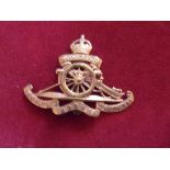 Warwickshire Royal Horse Artillery WWI Officers Cap Badge (Gilding-metal, slider)