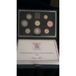 Great Britain 1987-Proof coin year set (8) coins-Royal Mint cased with certificate