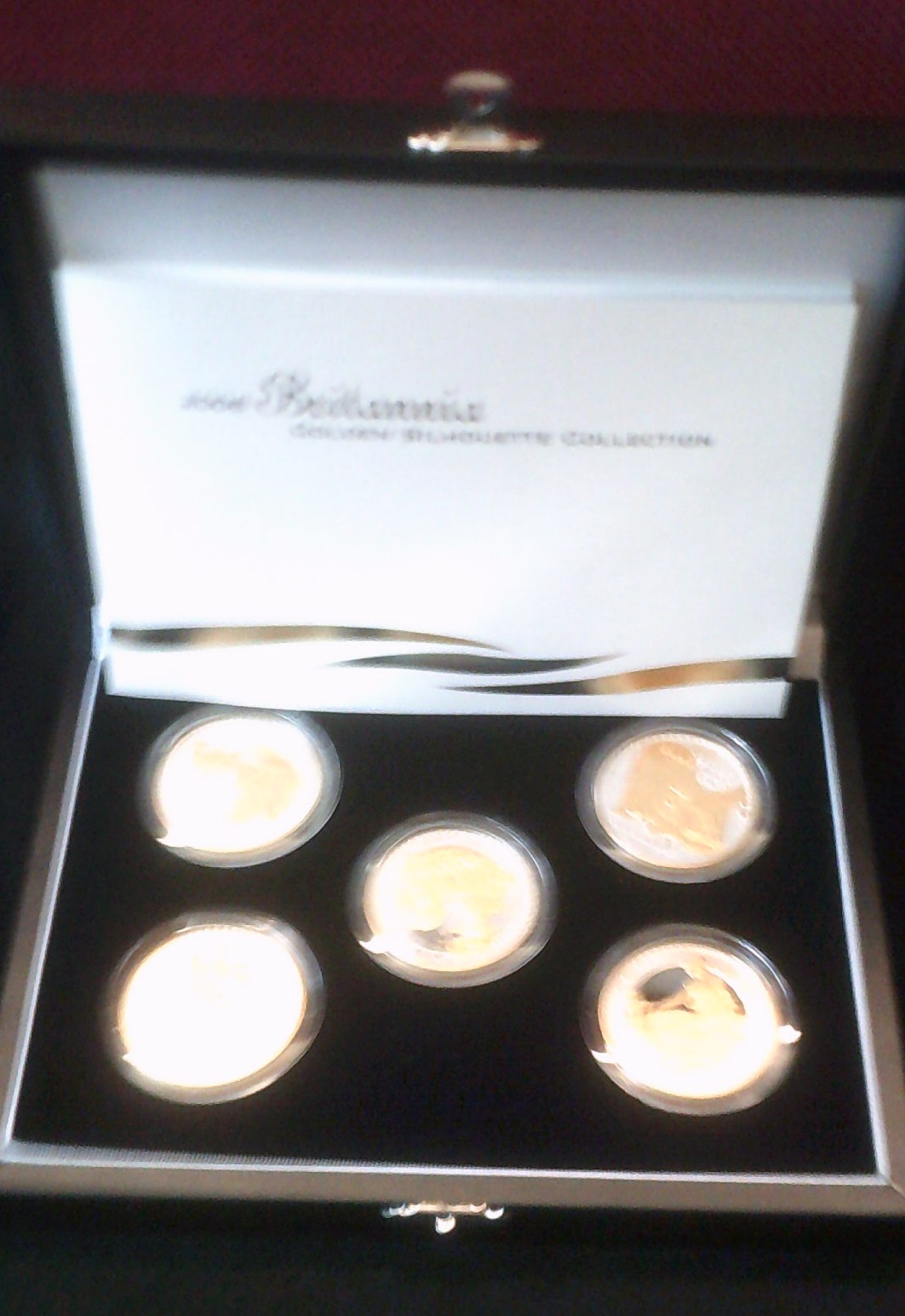 Great Britain 2006-Golden Silhouette Collection-Five Britannia coins each one ounce fine silver with