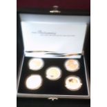 Great Britain 2006-Golden Silhouette Collection-Five Britannia coins each one ounce fine silver with