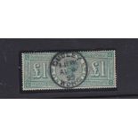 1891 Great Britain £1 Green, SG212, very fine used with central circular date stamp of Dudley/Worc/