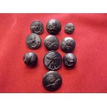 British WWII and Later plastic economy military buttons (10) including: Royal Air Force, Light