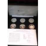 Great Britain 2015-Silver plated five pounds Tristan Da Cunha, six coins by the Jubilee Mint