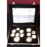 Great Britain 2009-Silver Proof Set-Boxed No.2580 of 7,500 all .925 silver (12) coins includes Kew