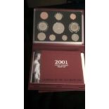 Great Britain 2002-Proof Golden Jubilee Year Set-(9) coins, Red Royal Mint boxed with certificate