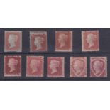 1841-1870 Great Britain Mint range with 1841 1d red, 1854-58 1d reds (6), 1870 1/2d (2) m/mint