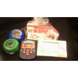 Mixed Lot-Includes paperweights,cig cards,Hangman Game,Air Lighter hand held game-in original box,