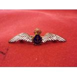 British WWII Royal Naval Air Service Regimental Sweetheart Brooch (Gilt and enamel) with pin back