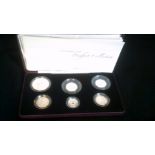 Great Britain 2006-United Kingdom Piedfort Fort silver proof set, £5, both BRUNC £2, £1, both VC