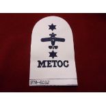 Military Cloth Badge, Metoc white with blue, No.978-6032