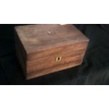 Vintage Wooden Box-solid built wooden box, approx 9" x 6" by 5" deep, condition fair loose veneer no