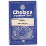 Chelsea v Portsmouth 1957 December 25th Div. 1 horizontal & vertical creases