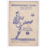 Huddersfield Town v Chelsea 1951 April 18th Div. 1 diagonal crease small tear page 2 centre right