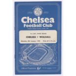 Chelsea v Walsall 1955 January 8th FA Cup Third Round half-time scores in pencil rusty staples