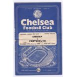 Chelsea v Portsmouth 1959 January 17th Div. 1 horizontal & vertical creases