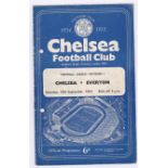 Chelsea v Everton 1954 September 18th Div. 1 vertical crease hole punched left