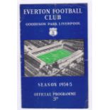 Everton v Chelsea 1955 February 5th Div. 1 horizontal & vertical creases