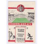 Sunderland v Chelsea 1954 November 6th Div. 1