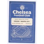 Chelsea v Bristol City 1954 October 23rd Combination vertical crease score in pen