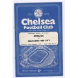 Chelsea v Manchester City 1955 January 22nd Div. 1 score in pen front cover & team page