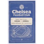 Chelsea v Arsenal 1955 December 24th Div. 1 vertical creases
