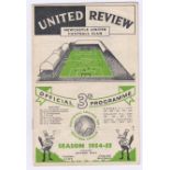 Newcastle United v Chelsea 1954 September 25th Div. 1 vertical crease score & team change in pen