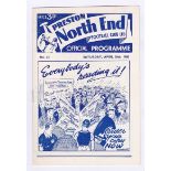 Preston North End v Luton 1960 April 30th Div 1