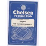 Chelsea v Red Banner Hungary 1954 December 15th International Club Match plus ticket score in pen