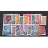 Seychelles 1938-49-mint range of (19) values to 5 Rupees c/m/mint,SG1890+
