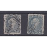 Canada 1881-15 cents deep slate,SG68 and 15 cents slate-blue, SG69 fine used (2)
