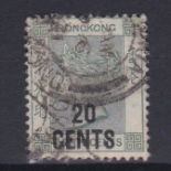 Hong Kong 1891-20 cents on 20 cents, Grey-Green, SG45 used, cat £150