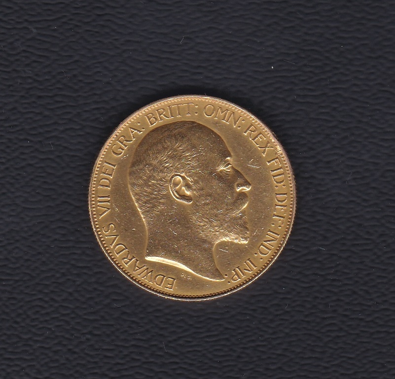 1902 - Gold £5- Edward VII Coin, GVF/NEF. Spink: 3965