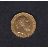 1902 - Gold £5- Edward VII Coin, GVF/NEF. Spink: 3965