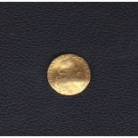 1762 George III Gold Quarter Guinea, F, Bends. Spink: 3741