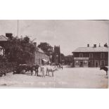 Postcard-Norfolk Reepham Market Place-RP postcard, H.C.Peck Stores, loose cattle, used 1916, central