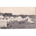 Postcard-Military-Newton-The Militia Camp RP postcard-large group, tented camp, used 1910