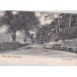 Postcard-Kimbolton-Park lane view, used 1903 with crisp duplex 416, pub Valentines