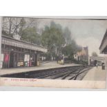 Postcard-Railway (London)-Cranley Gardens Station, early colour postcard, used 1905