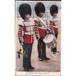 Postcard-Military - colour cards-Scot Guards, Grenadier Guards, Coldstream Guards, H.L.I. Drummers