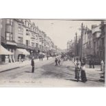 Postcard-Brighton(Sussex)-Queens Road with activity, LL postcard No.71, used 1907