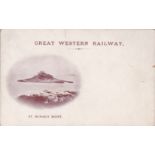 Postcard-Railway-Great Western Railway Official Card-St Michael's Mount rev, smoking saloon and