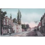 Postcard-Essex-Billericay-Street scene early chromo shops, Inn, gaslight etc