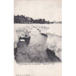 Postcard-Southend(Essex)-The Frozen Sea-Jan 16th 1905, photo Dawson, used Southend 1905