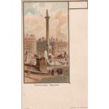 Postcard-London-Trafalgar Square, early colour court card